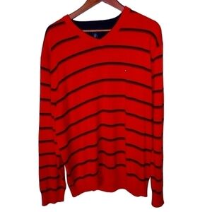 Tommy Hilfiger Y2K Striped Sweater Orange XL